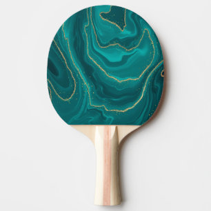 Turkos flytande marmorbakgrund med pingisracket