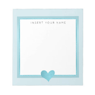 Turkos Foil Heart-Anteckningsblock 5,5 x 6 tum Anteckningsblock
