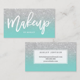 Turkos för glitter för silver för typografi fö visitkort