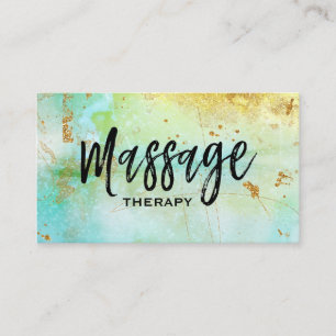 ** Turkos för guld för Grunge för massageterape Visitkort