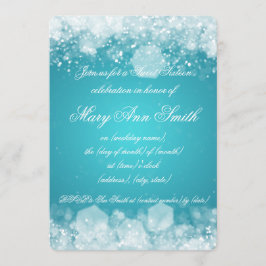 Turkos för natt 2 för sweet sixteenparty Sparkling Inbjudningar