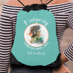 Turkos för sommarfamiljevacation gympapåse<br><div class="desc">En dragsträngssäck med snyggt har en sommarsemesterillustration av turkobakgrunden tillsammans med din familj namn och år med chic. Perfekt väskor till saker med roligt saker för alla på semestern.</div>