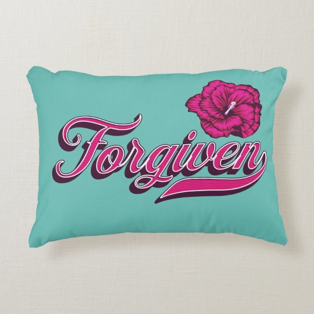 Turkos Forgiven Hibiscus Prydnadskudde (Framsidan)