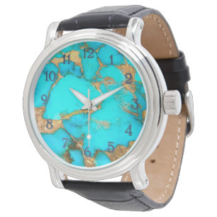 turkos-foto armbandsur