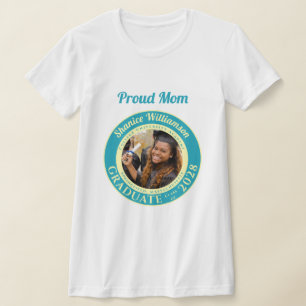 Turkos Foto Modern Examen Stolt Mamma T Shirt