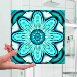 Turkos Fractal Flower Bathroom Tile Kakelplatta