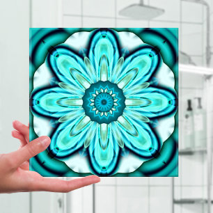 Turkos Fractal Flower Bathroom Tile Kakelplatta