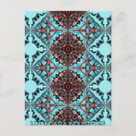 Turkos Fractal Star Blast Vykort