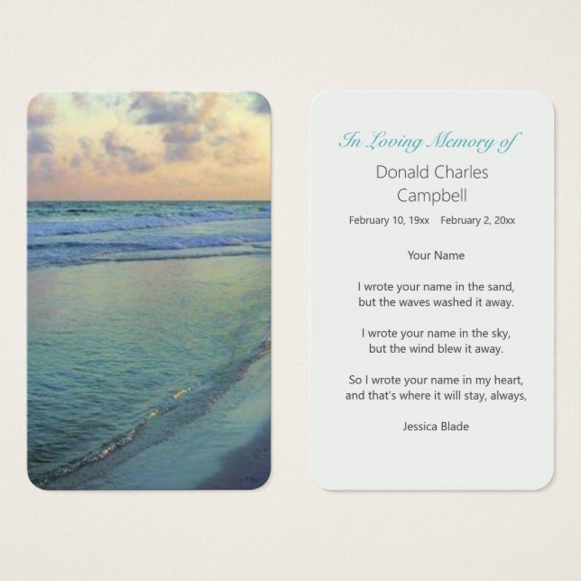 Turkos fredliga förekomster Sunset Visitkort (Framsida & baksida)