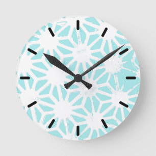 Turkos geometric mönster rund klocka