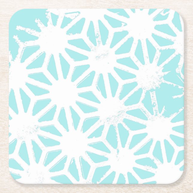 Turkos geometric mönster underlägg papper kvadrat (Framsidan)