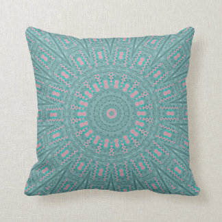 Turkos Geometric Rosa-accenter Dekorativ kudde