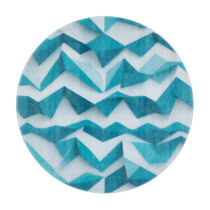 Turkos Geometrisk Chevron 3D-mönster