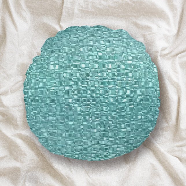 Turkos Glass Pillow Rund Kudde (Skapare uppladdad)