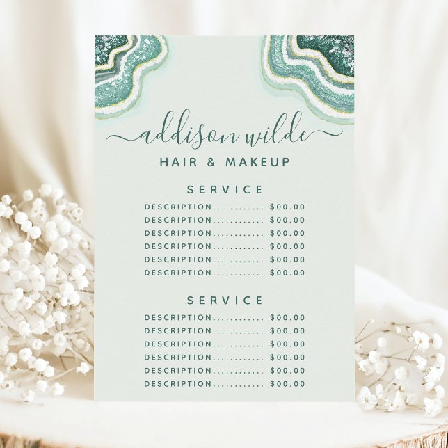 Turkos Glitter Agat Geod Service Pris Meny (Skapare uppladdad)