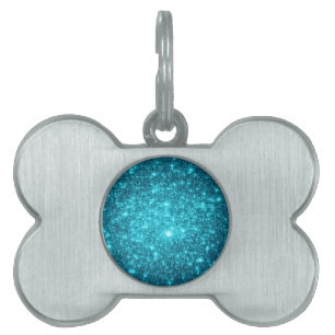 Turkos Glitter Namnbricka Husdjur