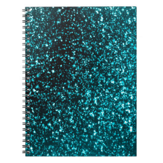 Turkos Glitter Spiral Anteckningsbok Anteckningsbok Med Spiral