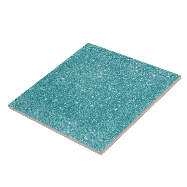 Turkos Glittergnistrar Kakelplatta (Sidan)