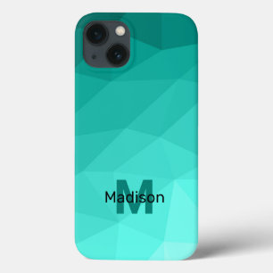 Turkos Gradient Geometric Mesh Monogram för Aqua G