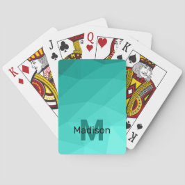 Turkos Gradient Geometric Mesh Monogram för Aqua G Casinokort