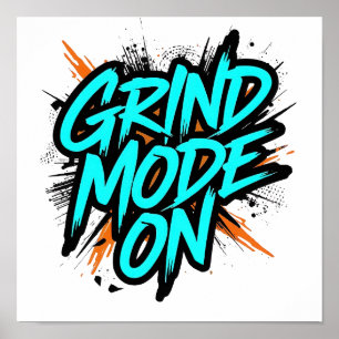 Turkos Graffiti-stil "Slipgrindsläge På" Poster