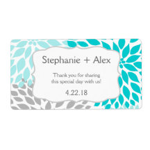 Turkos & Grått Morsa Vattenflaska - anpassa den!