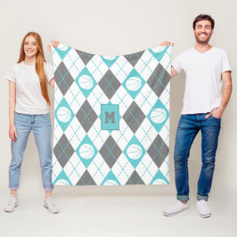 turkos grått white basketball, tema argyle fleecefilt