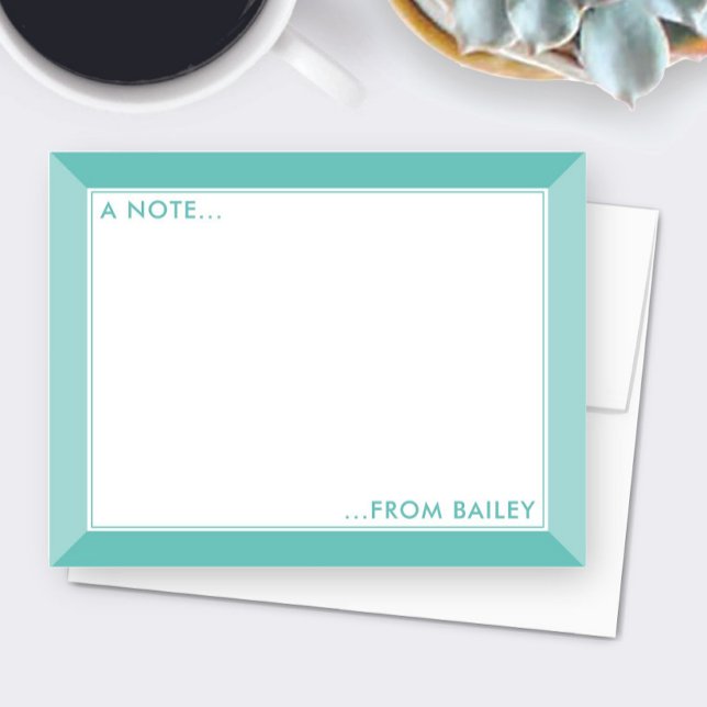 Turkos Grön 2-Tons Pappersvaror Barn Anteckningskort (Skapare uppladdad)
