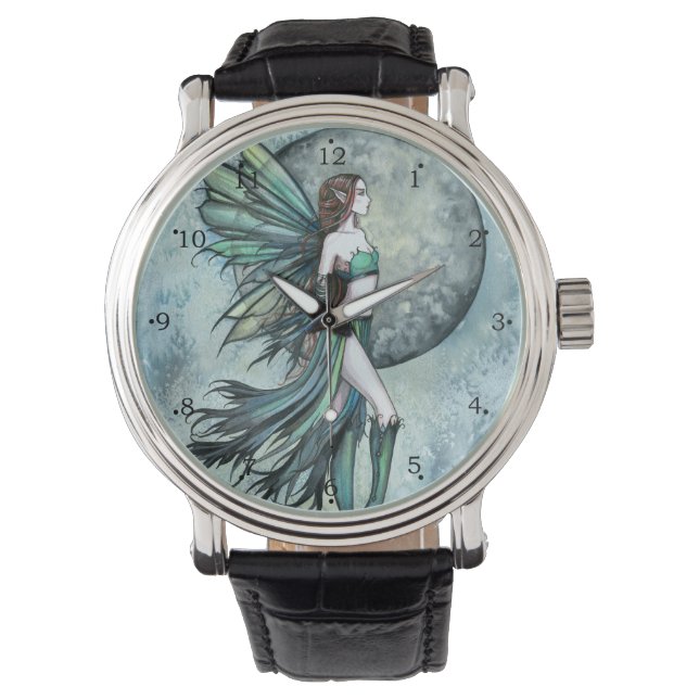 Turkos Grön Älv Fantasykonst Armbandsur (Framsida)