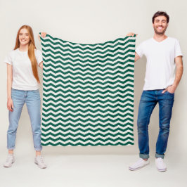 Turkos Grön Chevron sicksack randmönster Fleecefilt