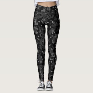 Turkos grön prickmönster på svart leggings