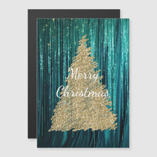 Turkos Grön Tall Glitter Guld Julgran