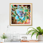 Turkos Grönt Cactus Photo Bloom where Planted Poster<br><div class="desc">"Bloom där du är planterad." Jag har alltid kärlek cacti, som frodas i det svåraste av villkor och skrämmer dig med deras skönhet. Följ deras exempel och "blomma där du är planterad", när du njuter av den här snyggten, och häpnadsväckande närbild poster av en grönt och turkos, blomkaktus. Gör en...</div>