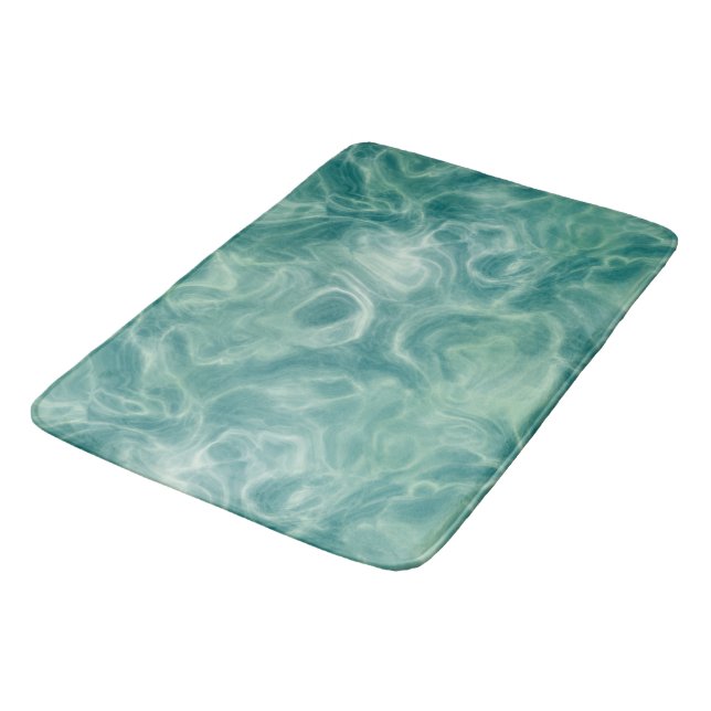 Turkos Grönt Marble Abstrakt Badrumsmatta (Vinklad)