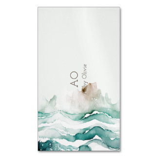 Turkos-grönt, pastellfärgning magnetiska visitkort