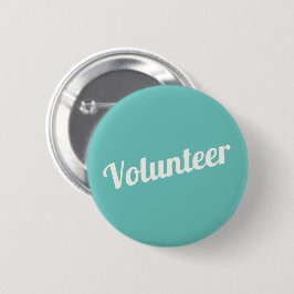 Turkos Grönt Pin-back Volunteer Buttons Knapp