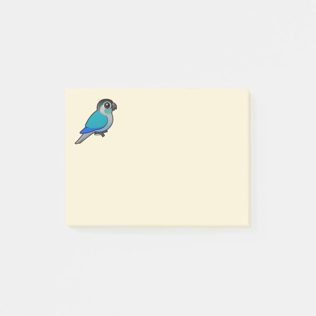 Turkos Grönt-varade fräck mot Conure Post-it Block (Framsida)
