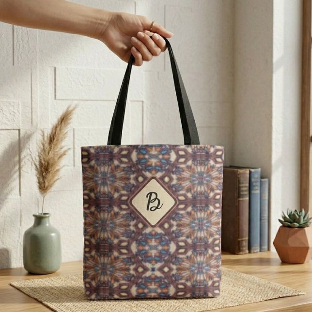 Turkos, Gul och Brun Sammanbindande Mandalas Tygkasse (Skapare uppladdad)