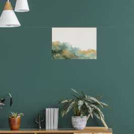 Turkos Guld Abstrakt Landskapsaffisch Poster