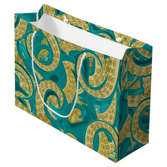 Turkos Guld Bläckfisk Presentbutik (Framsidan Vinklad)