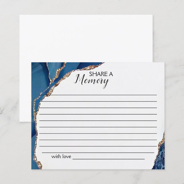 Turkos & Guld  ett minneskort (Fram/baksida)