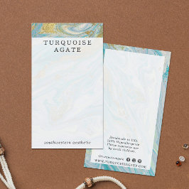 Turkos & Guld Marble Earring Jewelry Visning Visitkort