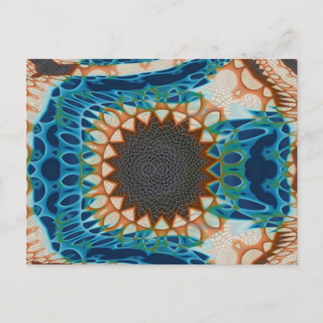 Turkos Guld Sol Sydvästlig Konst Vykort (Framsida)