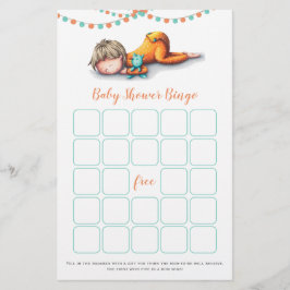 Turkos Gult Baby Spipande Bingo-spelkort