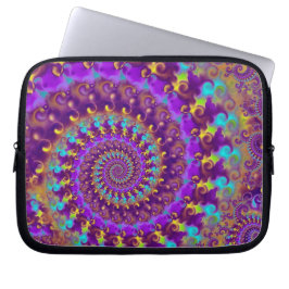 Turkos & gult för Hippy Fractalmönster Laptop Sleeve