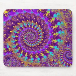 Turkos & gult för Hippy Fractalmönster Musmatta