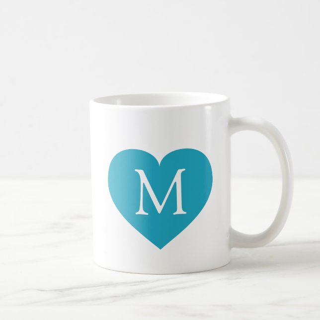 Turkos Heart Monogram Kaffemugg (Höger)