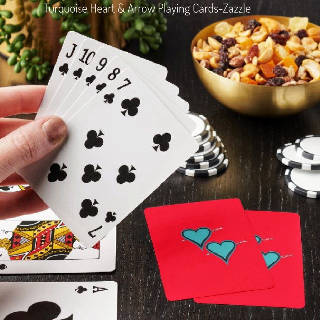 Turkos Heart & Pil Casinokort (Skapare uppladdad)