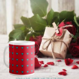 Turkos Heart & Pil Jumbo Mugg