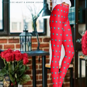 Turkos Heart & Pil Leggings